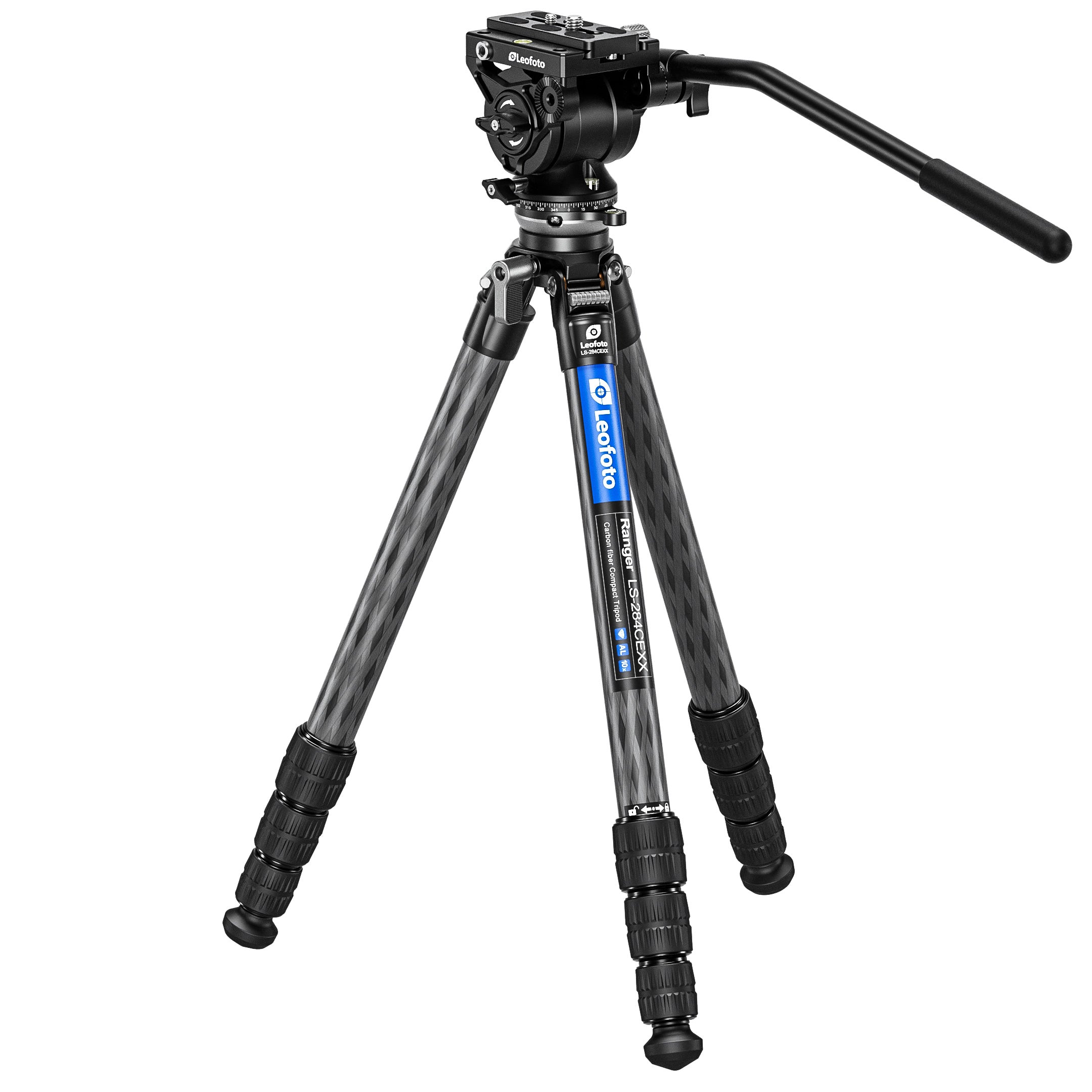 Leofoto LS-284CEX X Version Tripod with Integrated Leveling Head + BV-10 Fluid Head Set