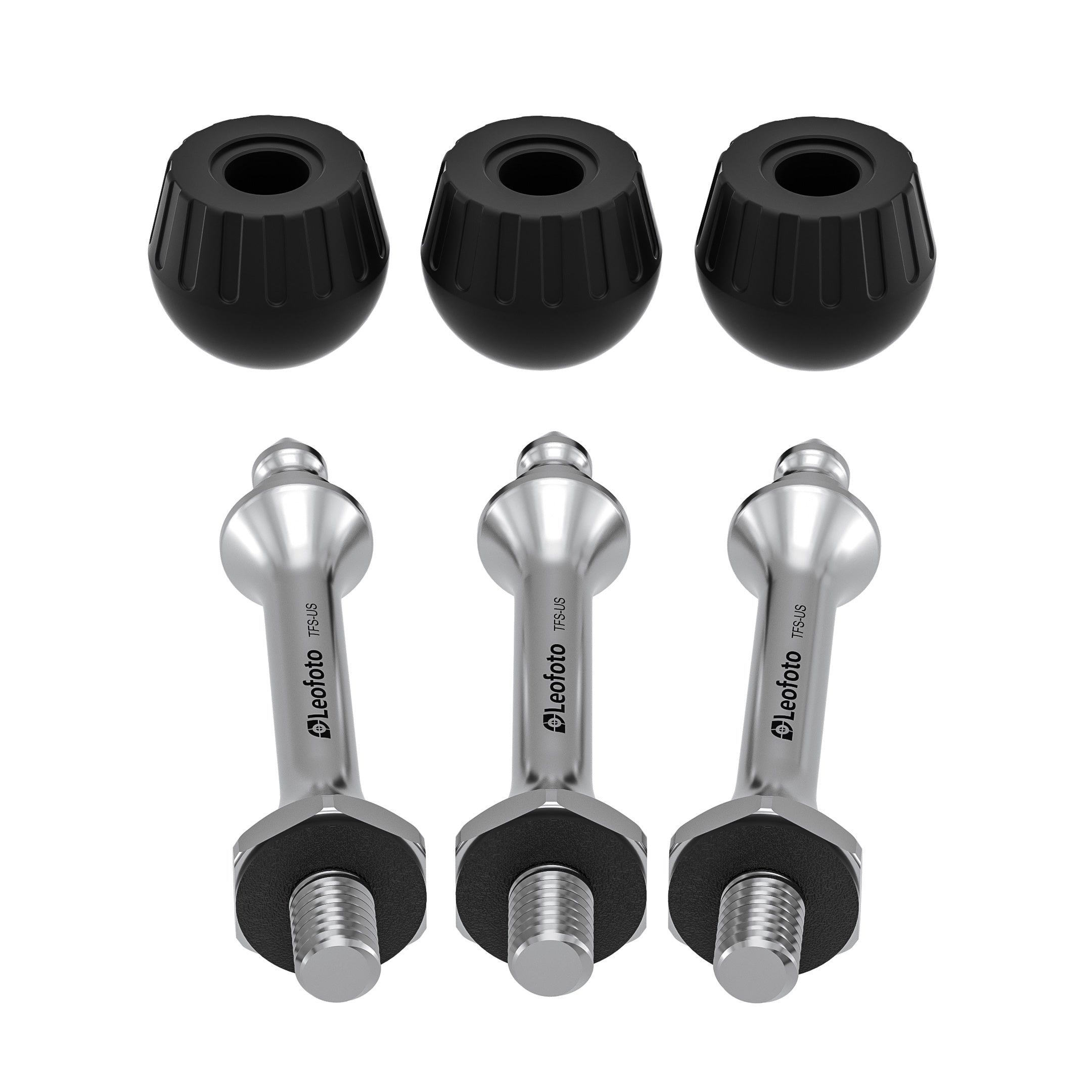 Leofoto TFS-US | Set of 3 Long Spike/Rubber Foot Set 3/8'' Thread