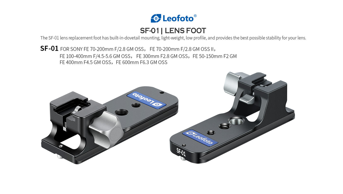 Leofoto SF-01 Replacement Lens Foot for Sony FE 70-200, 100-400, 300, 400 & 600mm Lenses