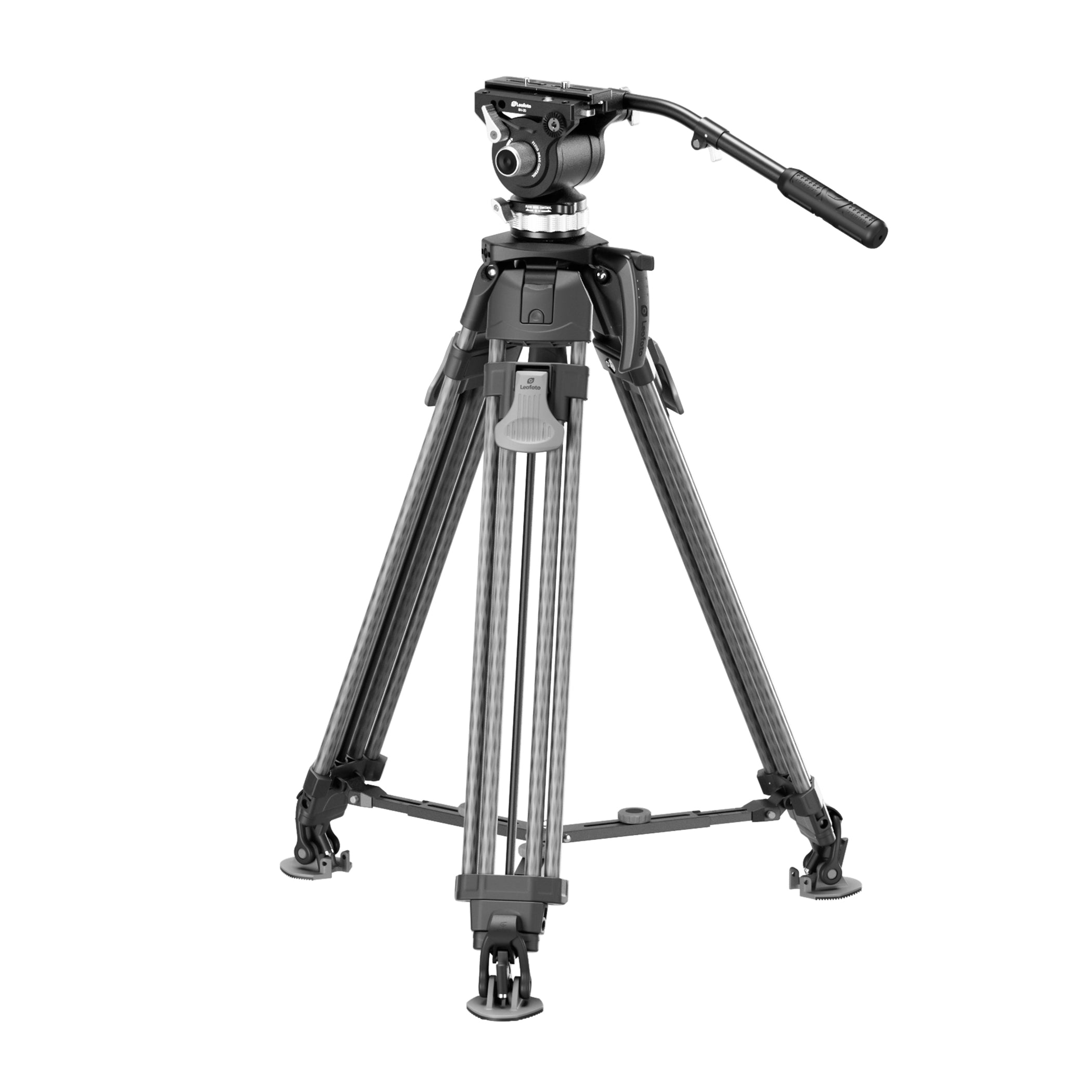 Leofoto LVF-163C+BV Video Tripod and Fluid Head Set – Flat Base 3/8" – Stepless Pan and Tilt Drag Controls