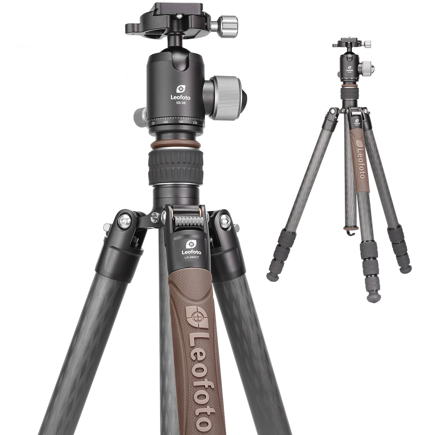 Leofoto LX-284CT + XB-38 Reversible Travel Tripod with Ball Head Set