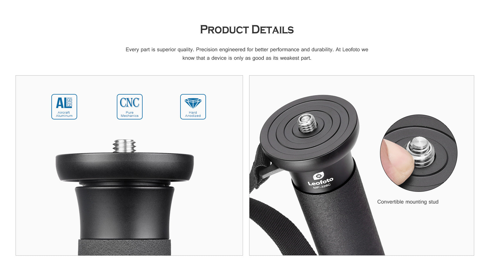 Leofoto MP Series Carbon Fiber Monopod with Case