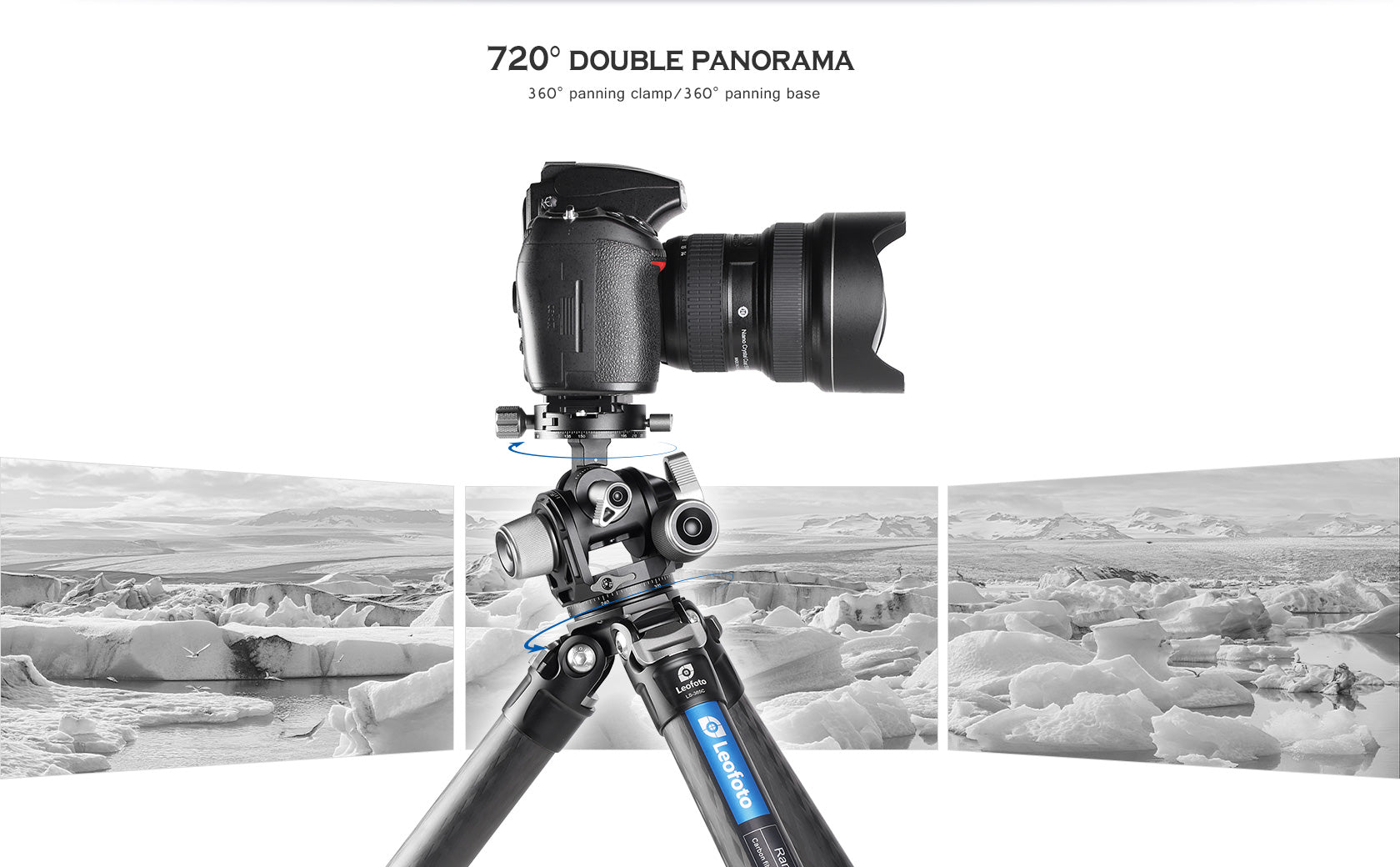 Leofoto G4 Four Way Geared Head with 360° Panning Clamp | Arca Compatible