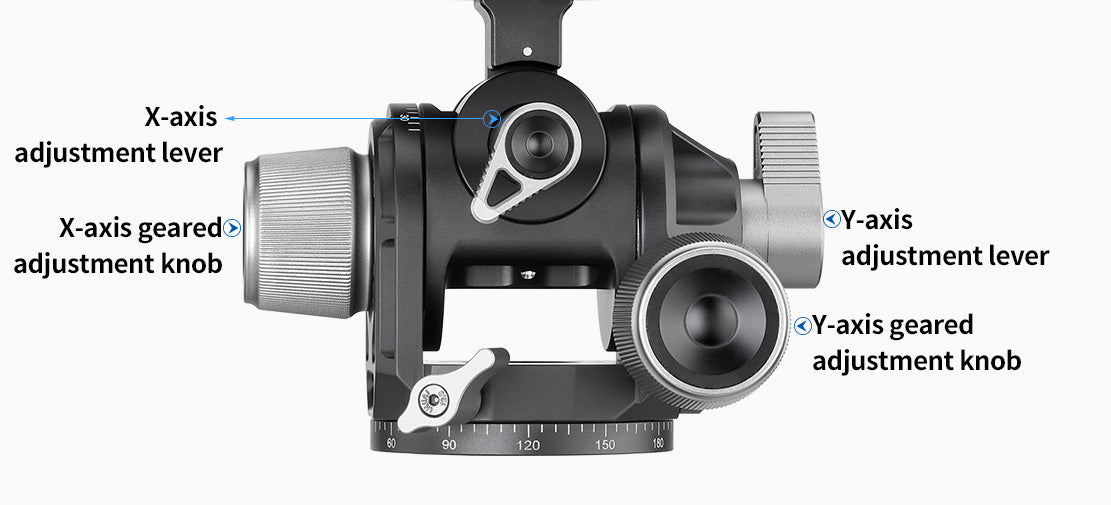 Leofoto G4-LR Four Way Geared Head with Lever Release Clamp | Arca Compatible