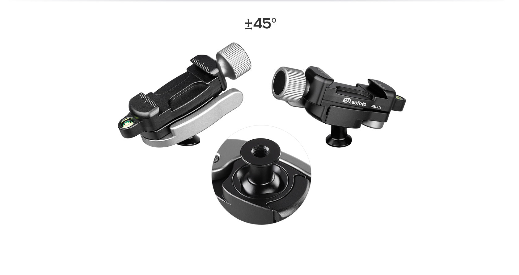 Leofoto Multipurpose Clamp Kit FA-01+ MBC-18 + PC-90II Mini Ballhead with Phone Clamp and Hot Shoe for Camera