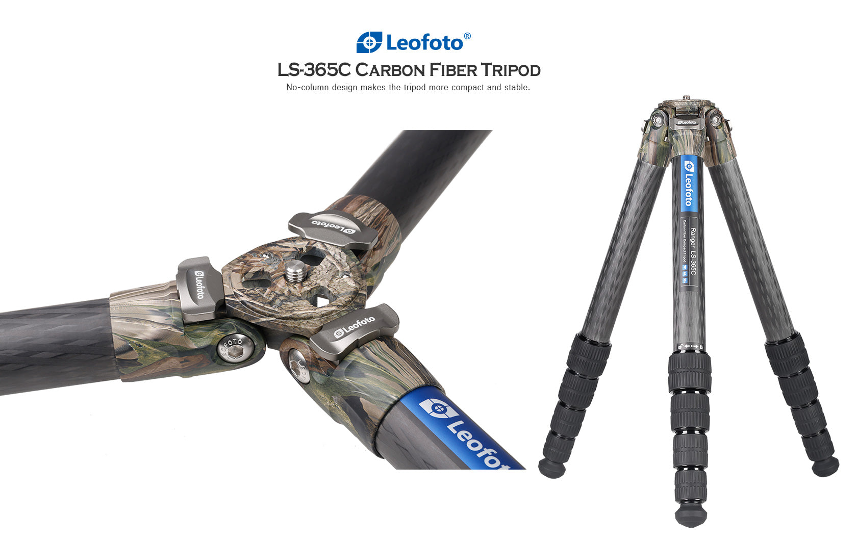 Leofoto LS-365C Camo Professional Light Weight Carbon Fiber Tripod and Head Kit