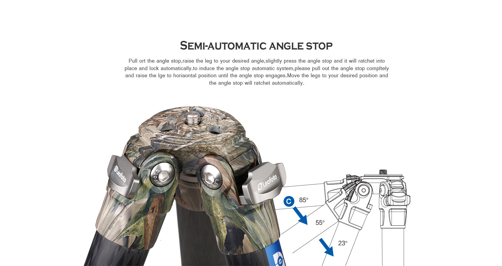 Leofoto LS-365C Camo Professional Light Weight Carbon Fiber Tripod and Head Kit