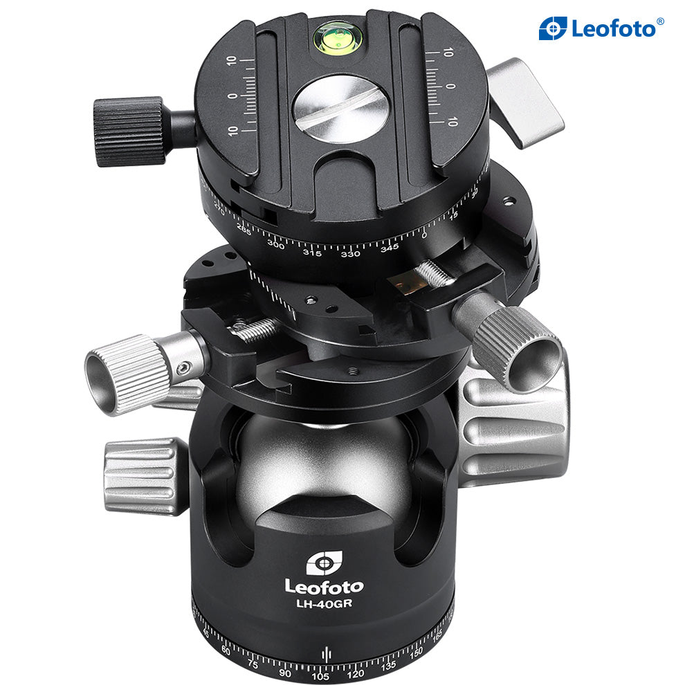 Leofoto LH-40GR Low-Profile Ball Head with Integrated Geared Panorama | Arca Compatible