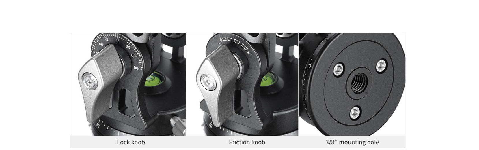 Leofoto VH-30LR Two-Way Tele Lens Head | Arca Compatible Lever Clamp