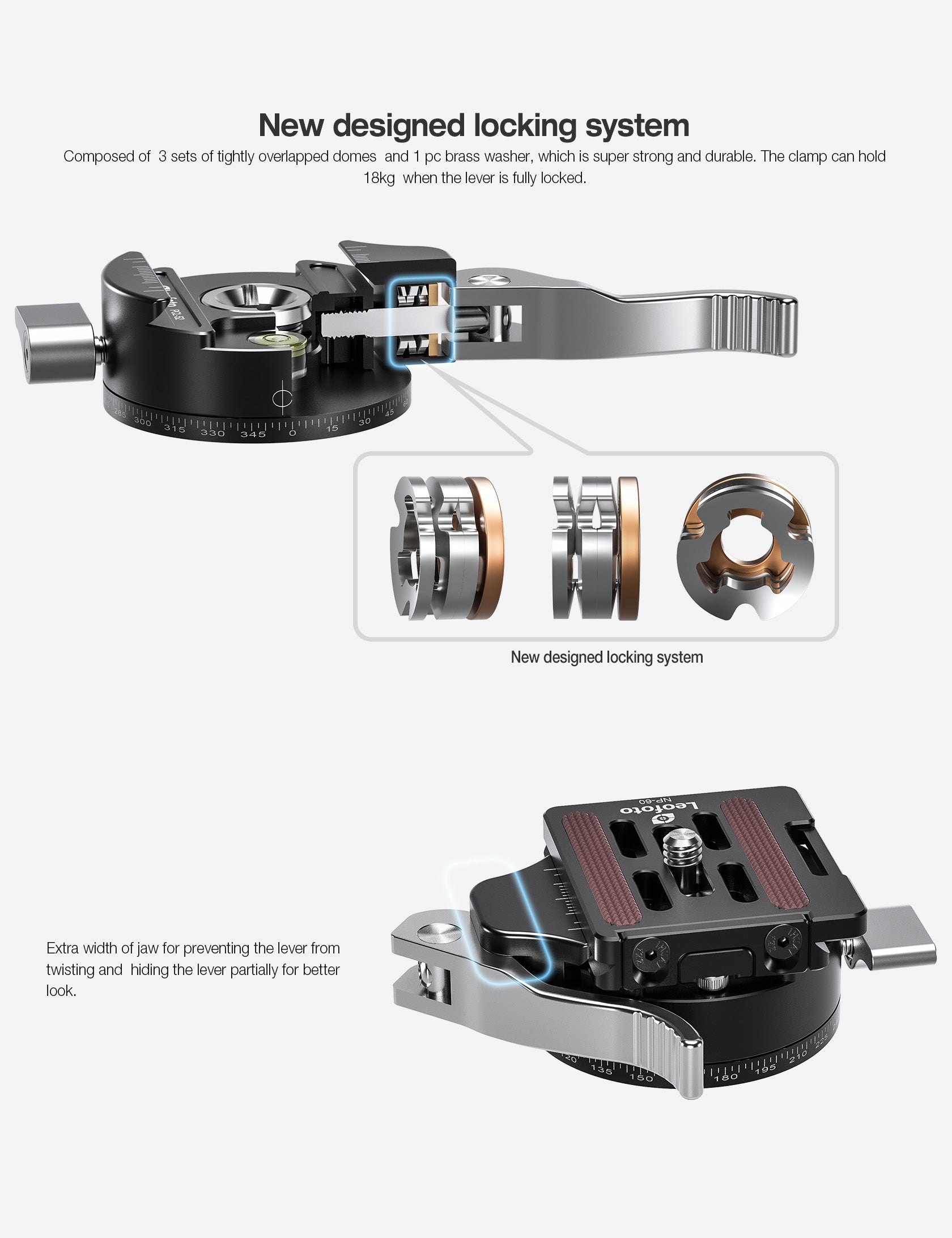 Leofoto PCL Series Panning Lever-Release Control Clamp | Arca Compatible