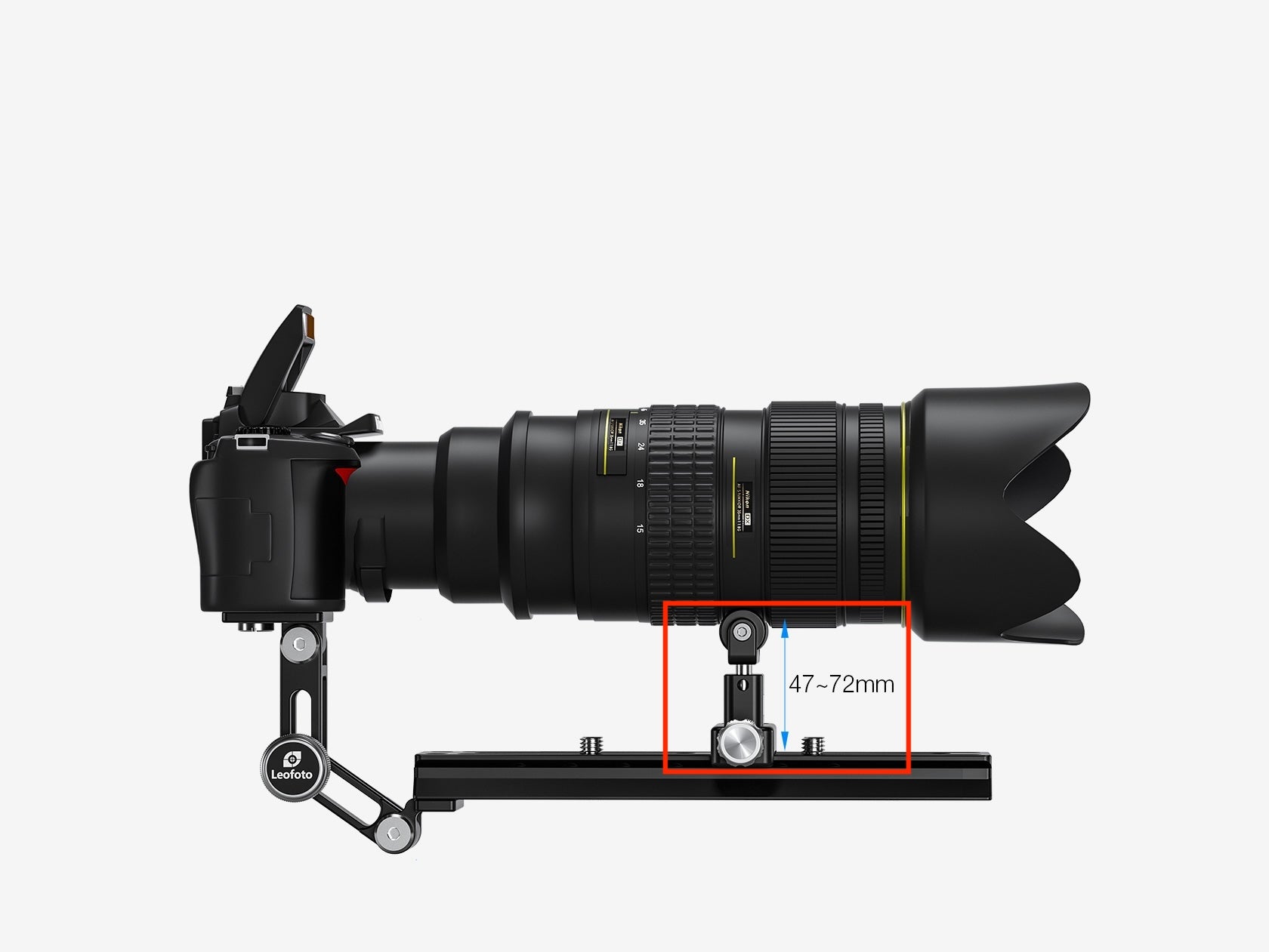 Leofoto Adjustable Long Lens Support for Arca Rail
