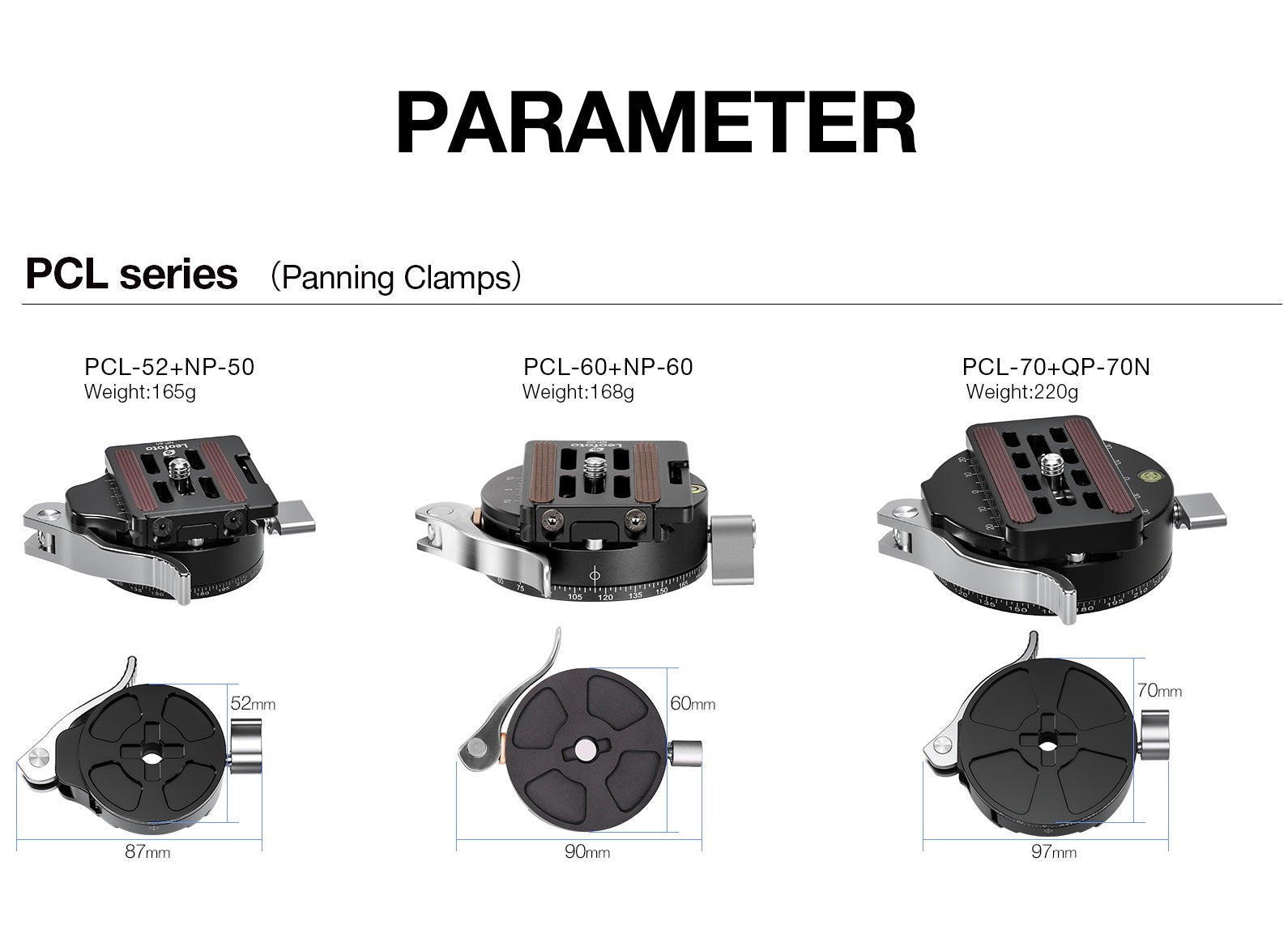 Leofoto PCL Series Panning Lever-Release Control Clamp | Arca Compatible