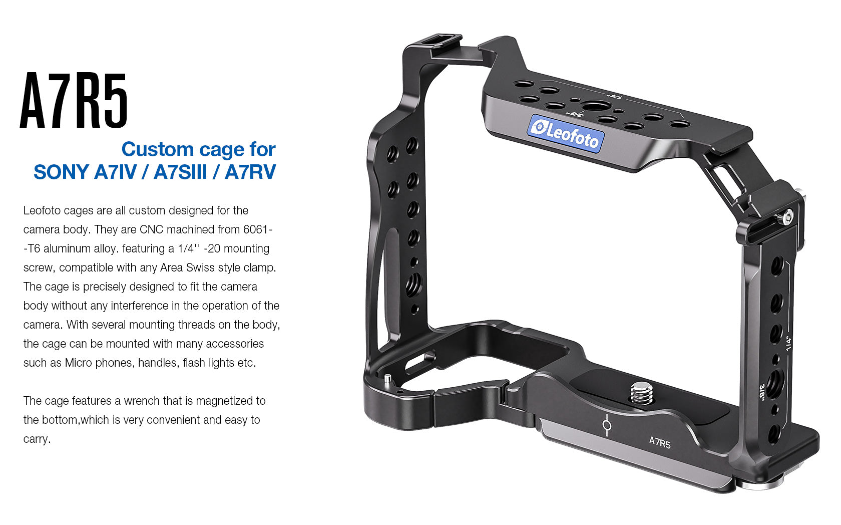 Leofoto A7R5 Camera Cage for Sony A7R5/A7RIV/A7SIII/A1
