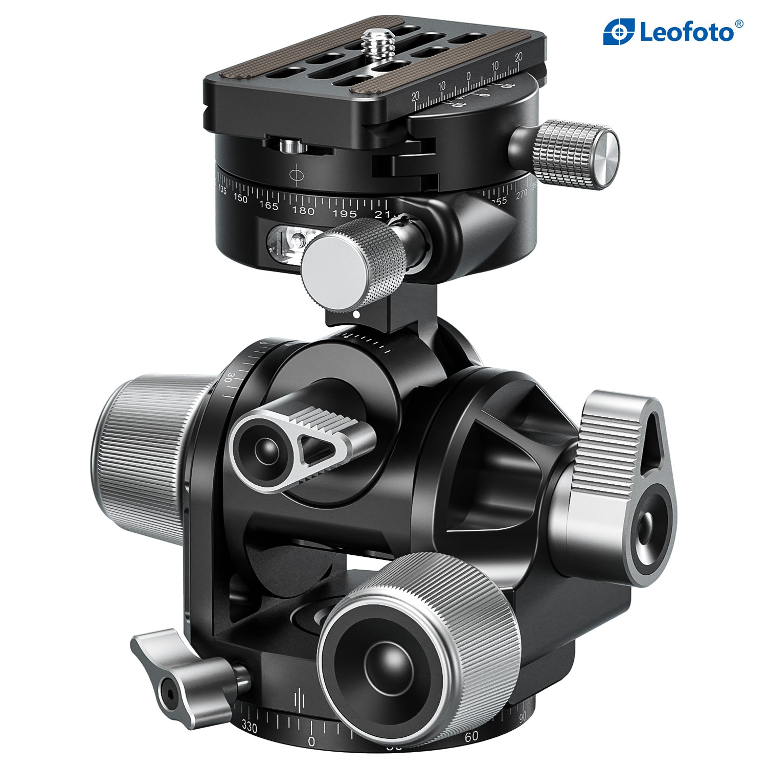 Leofoto G4 Pro Four Way Geared Head with Geared Panning Adapter | Arca Compatible