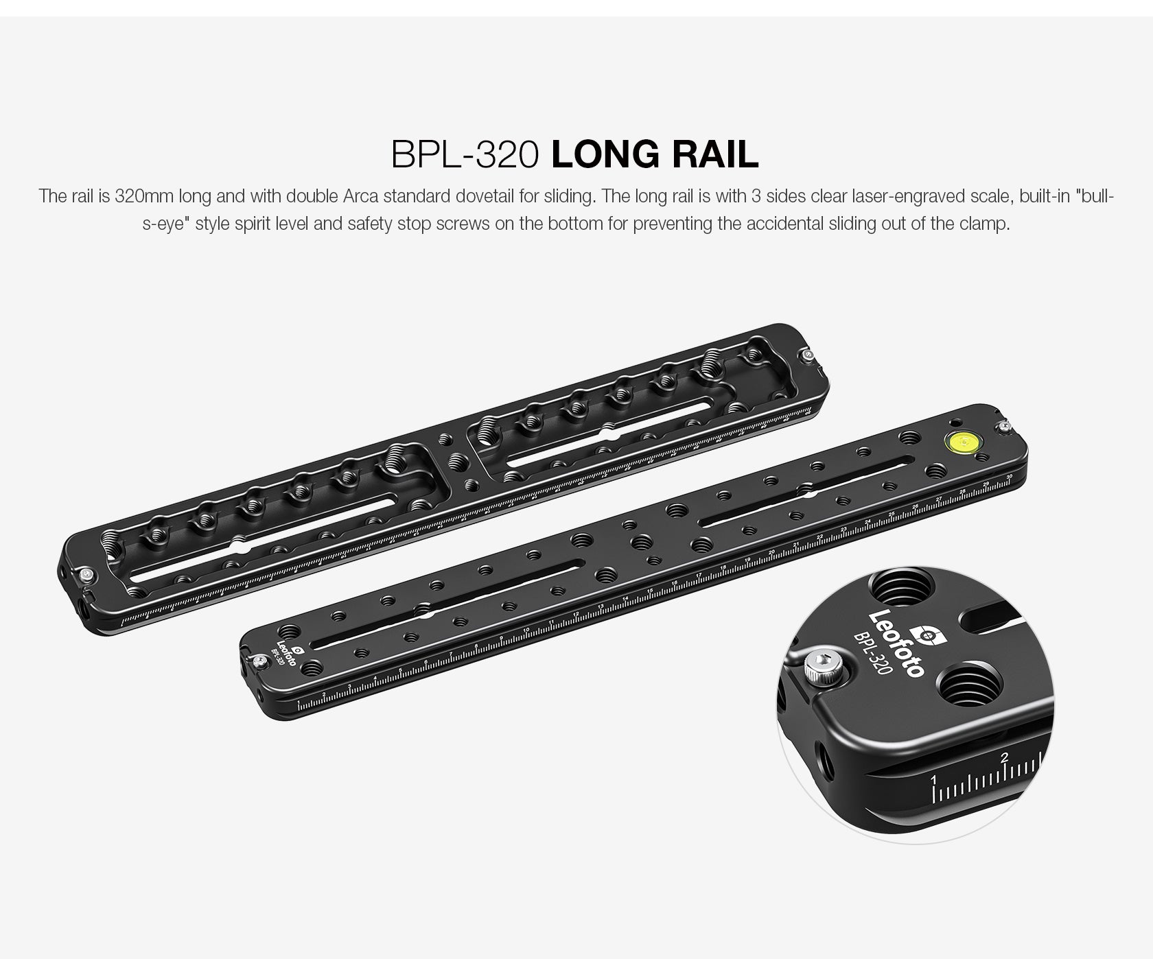 Leofoto BPL Series Arca-Type Double Dovetail Rails