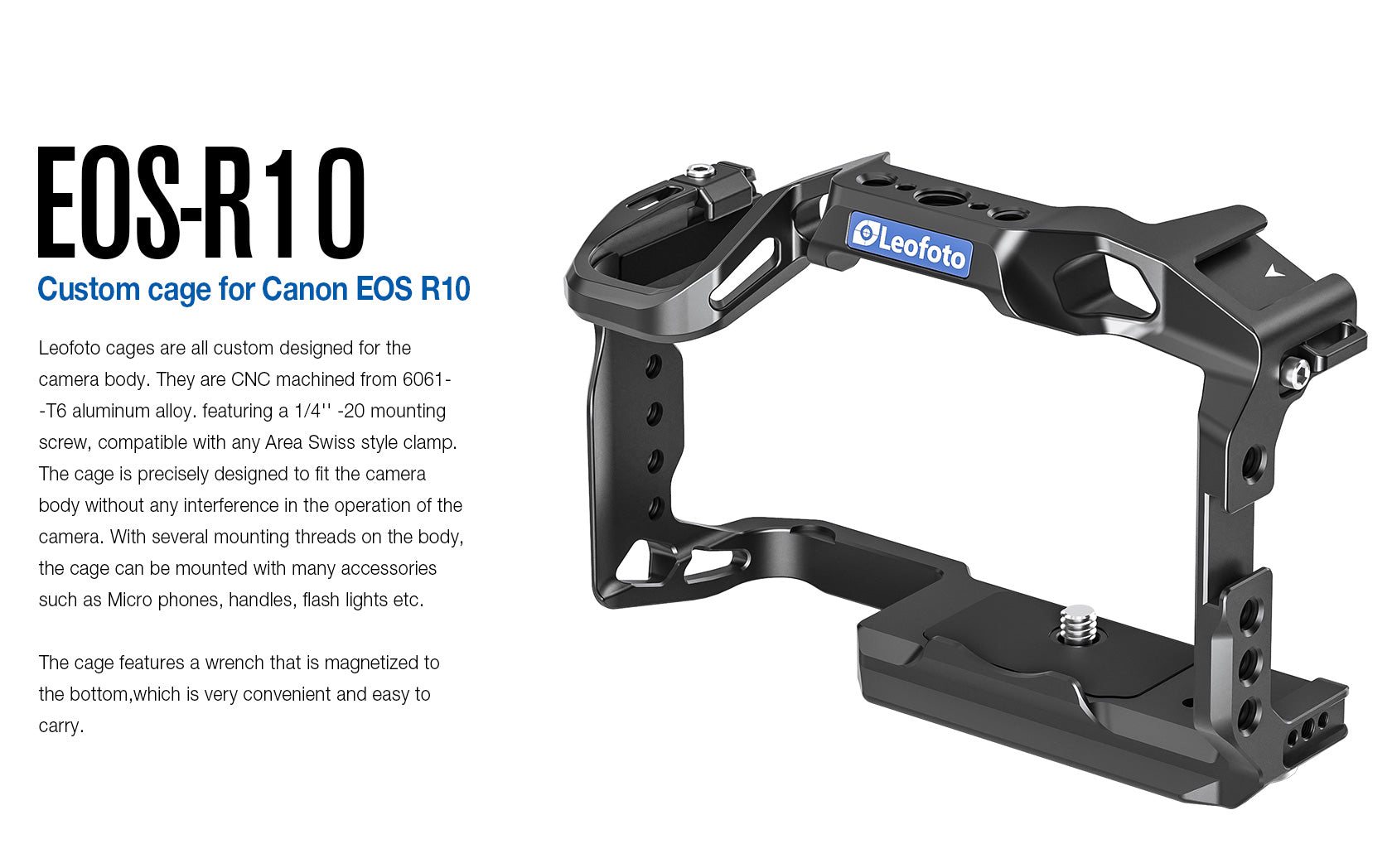 Leofoto EOS-R10 Custom Cage for Canon EOS-R10 Camera