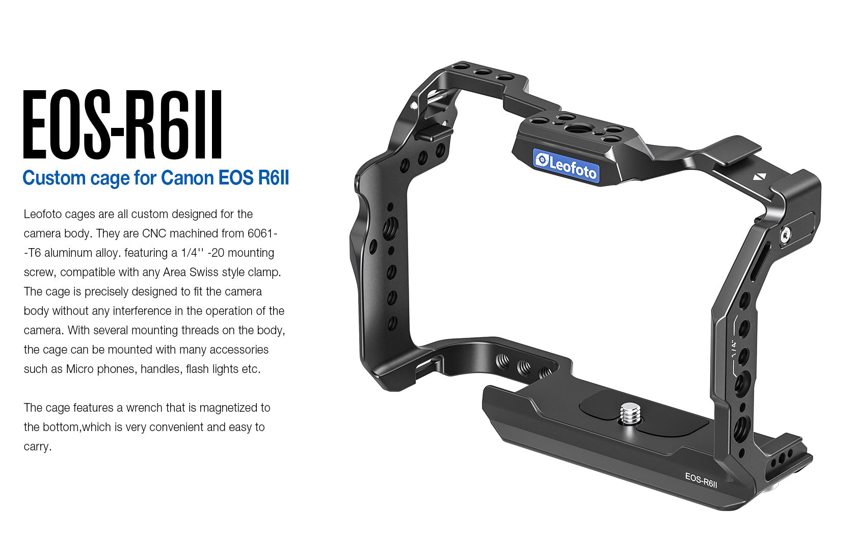 Leofoto EOS-R6II Custom Cage for Canon EOS-R6II Camera