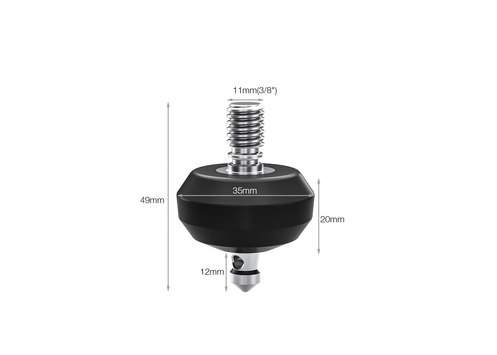 Leofoto TFV | Set of 3 2-in-1 Spike/Rubber Feet, 3/8" Thread