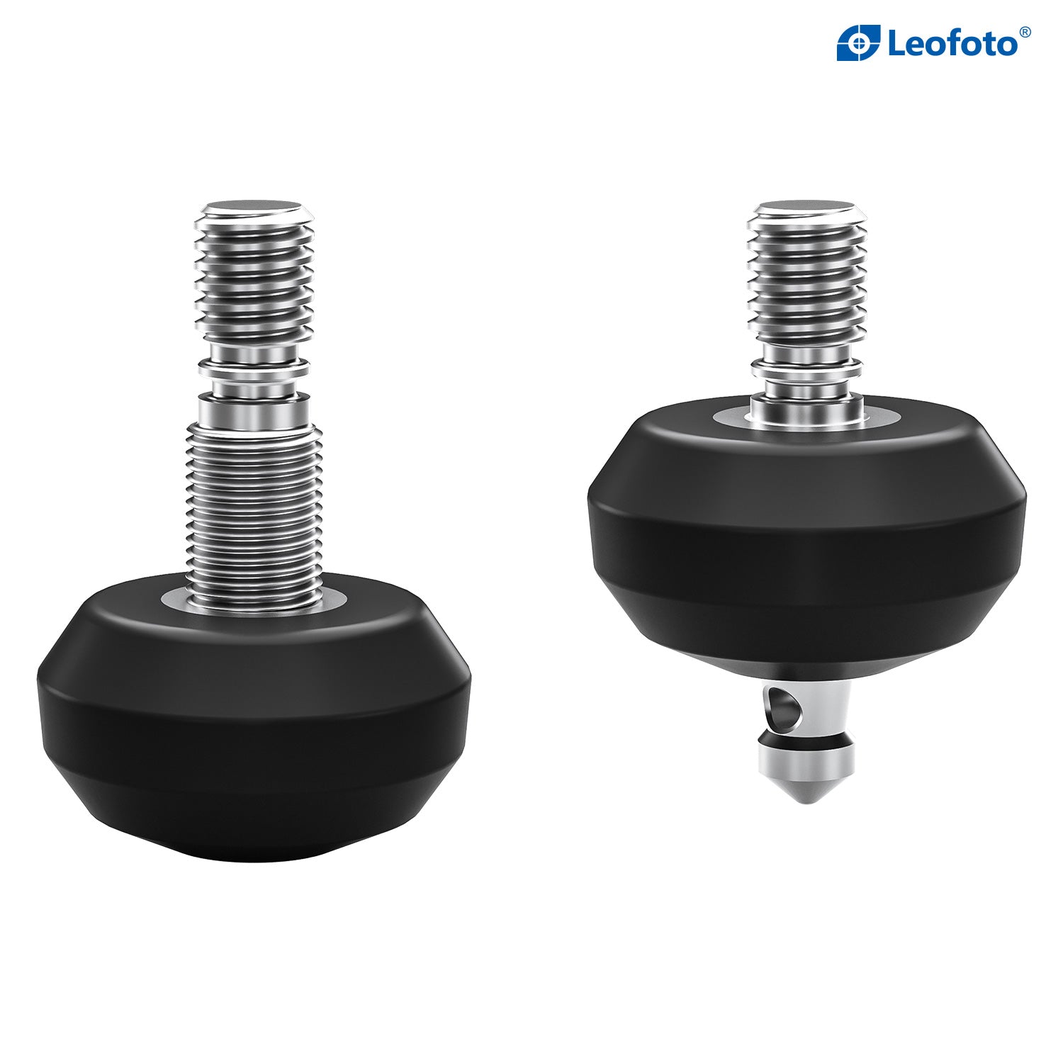 Leofoto TFV | Set of 3 2-in-1 Spike/Rubber Feet, 3/8" Thread