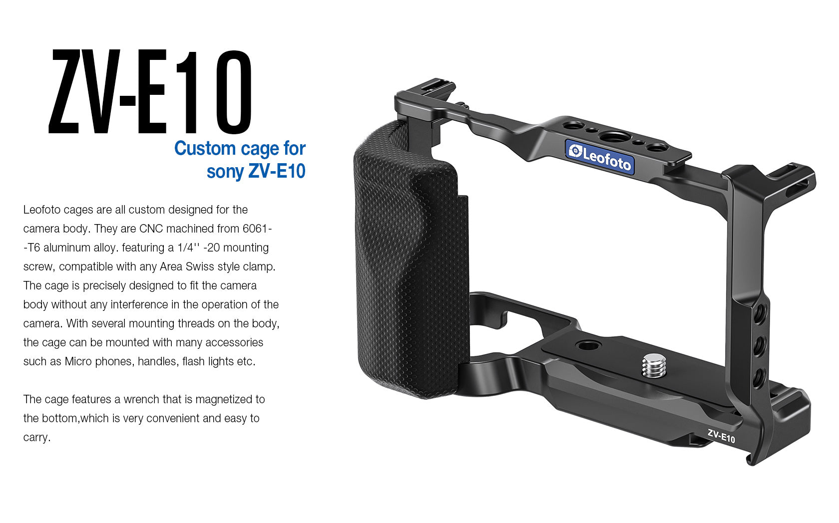 Leofoto ZV-E10 Custom Cage for Sony ZV-E10 Camera