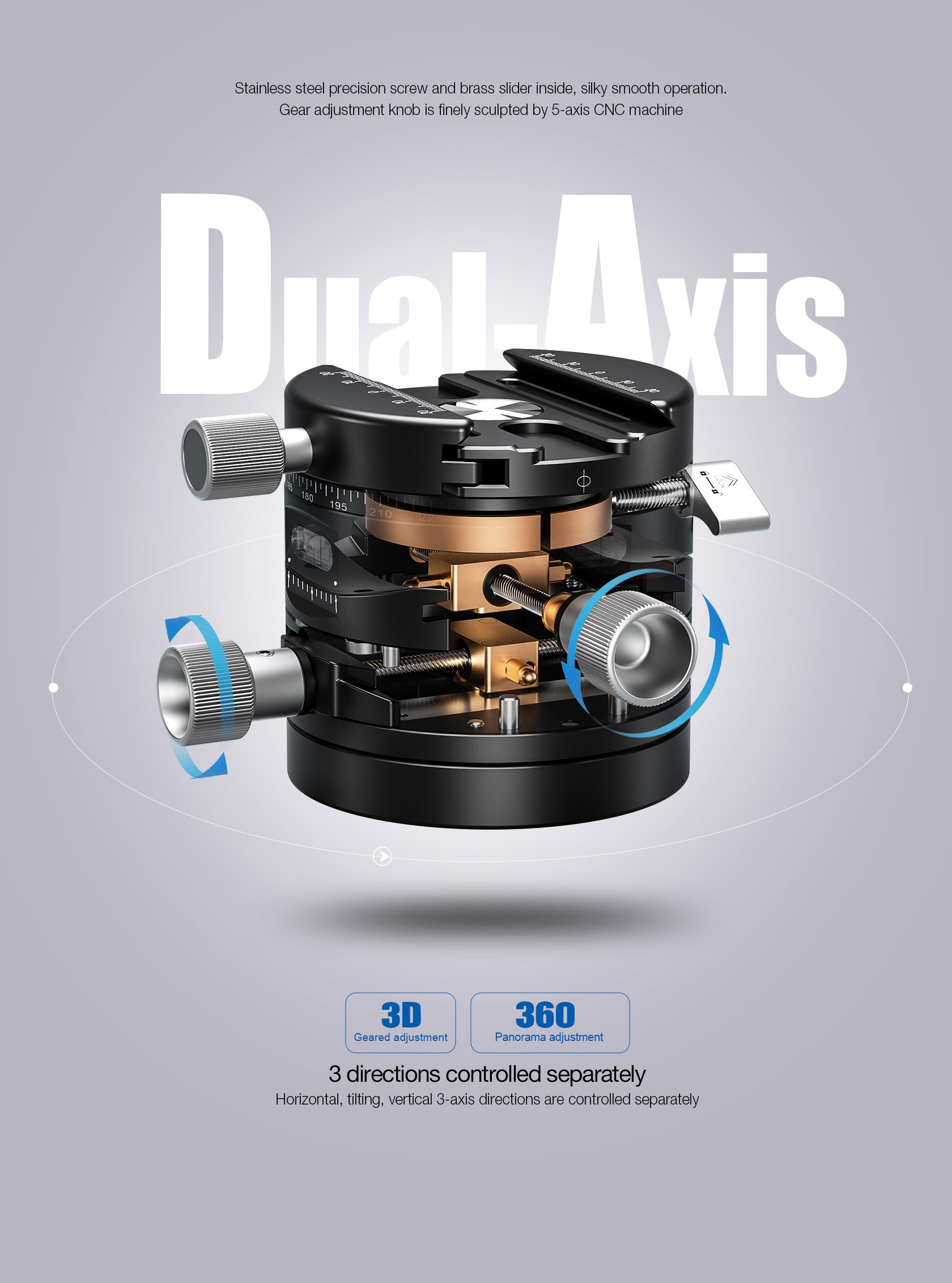 Leofoto G20 3D Geared Head | Arca Compatible