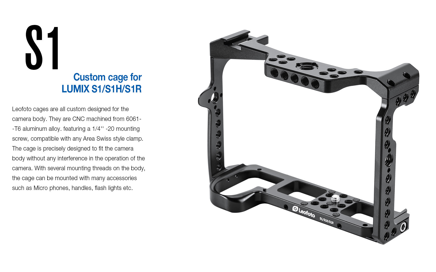 Leofoto S1/S1H/S1R Camera Cage for Panasonic Lumix S1/S1H/S1R
