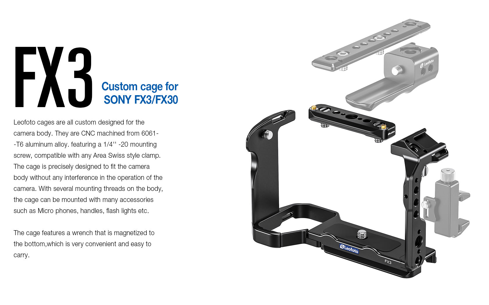 Leofoto FX3 Camera Cage for Sony FX3/FX30