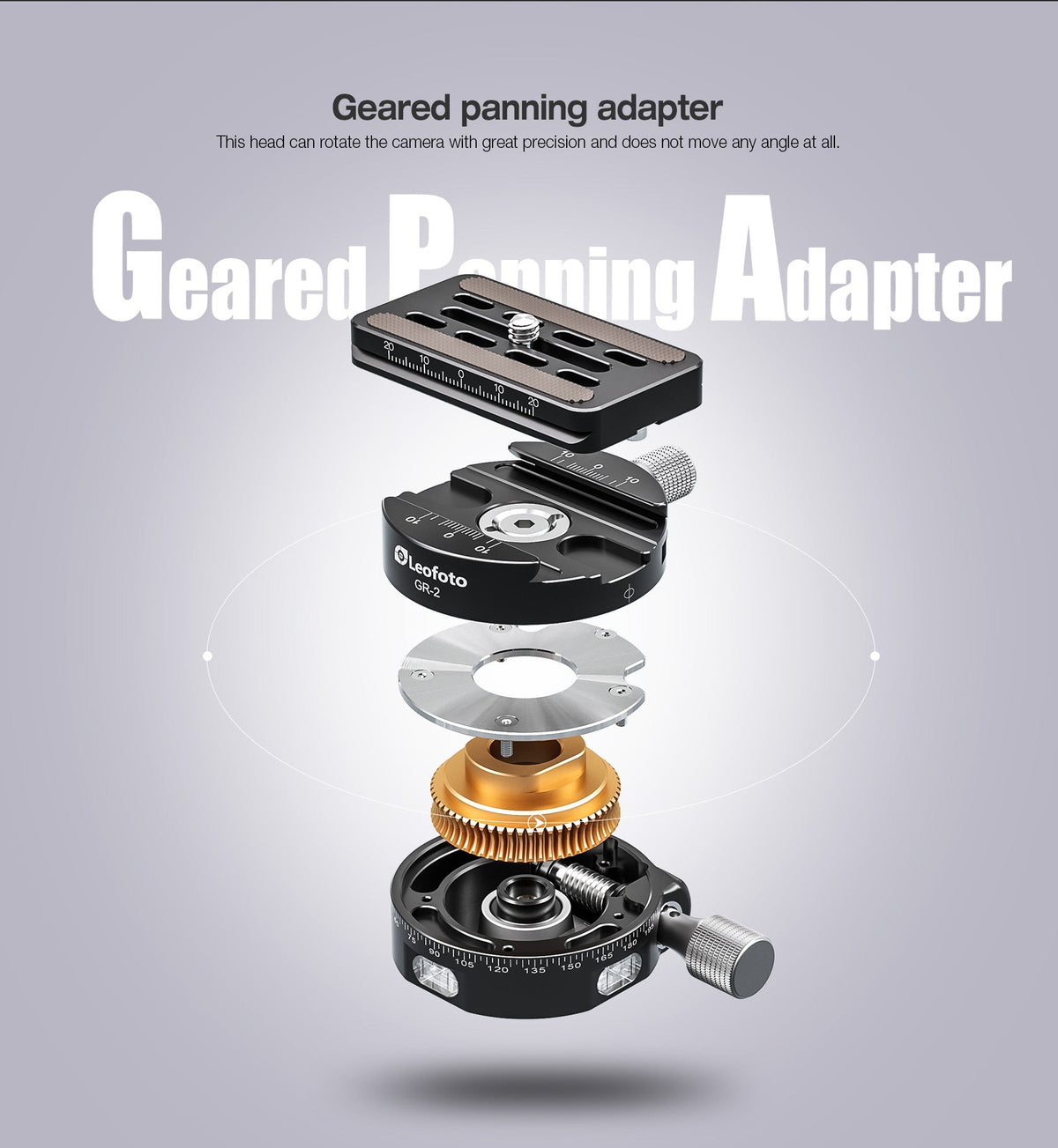 Leofoto G4 Pro Four Way Geared Head with Geared Panning Adapter | Arca Compatible