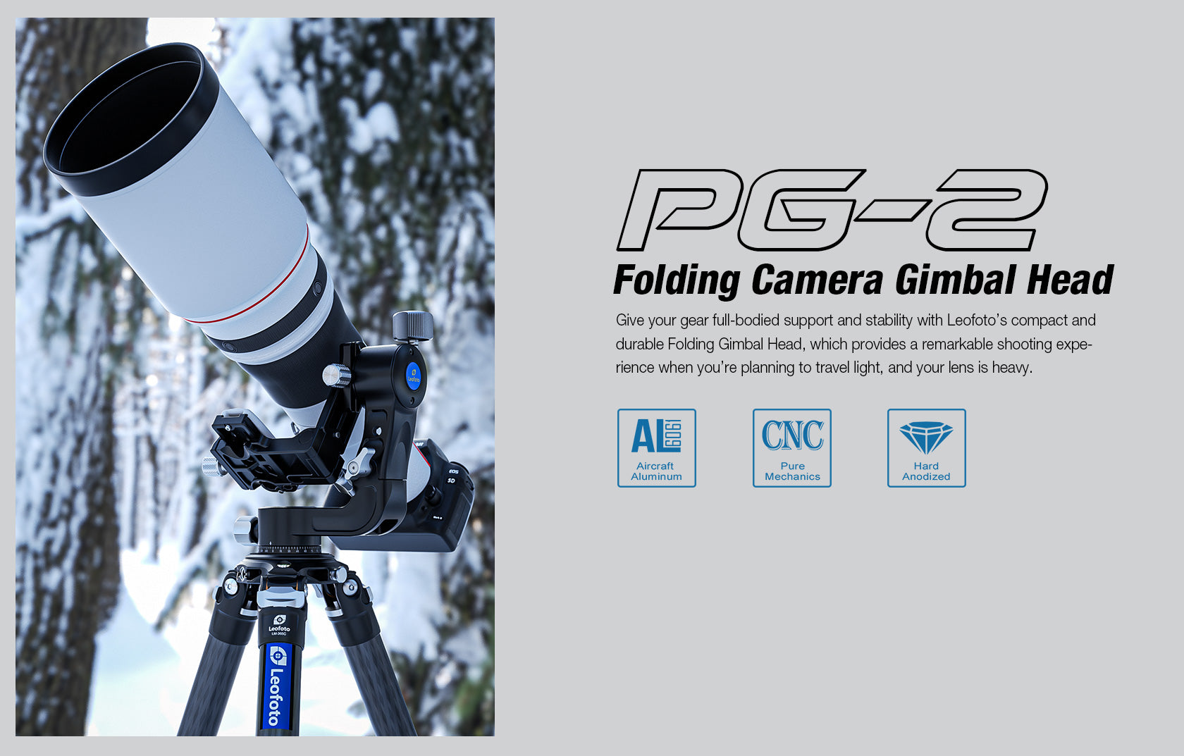Leofoto PG-2 Folding Gimbal Head