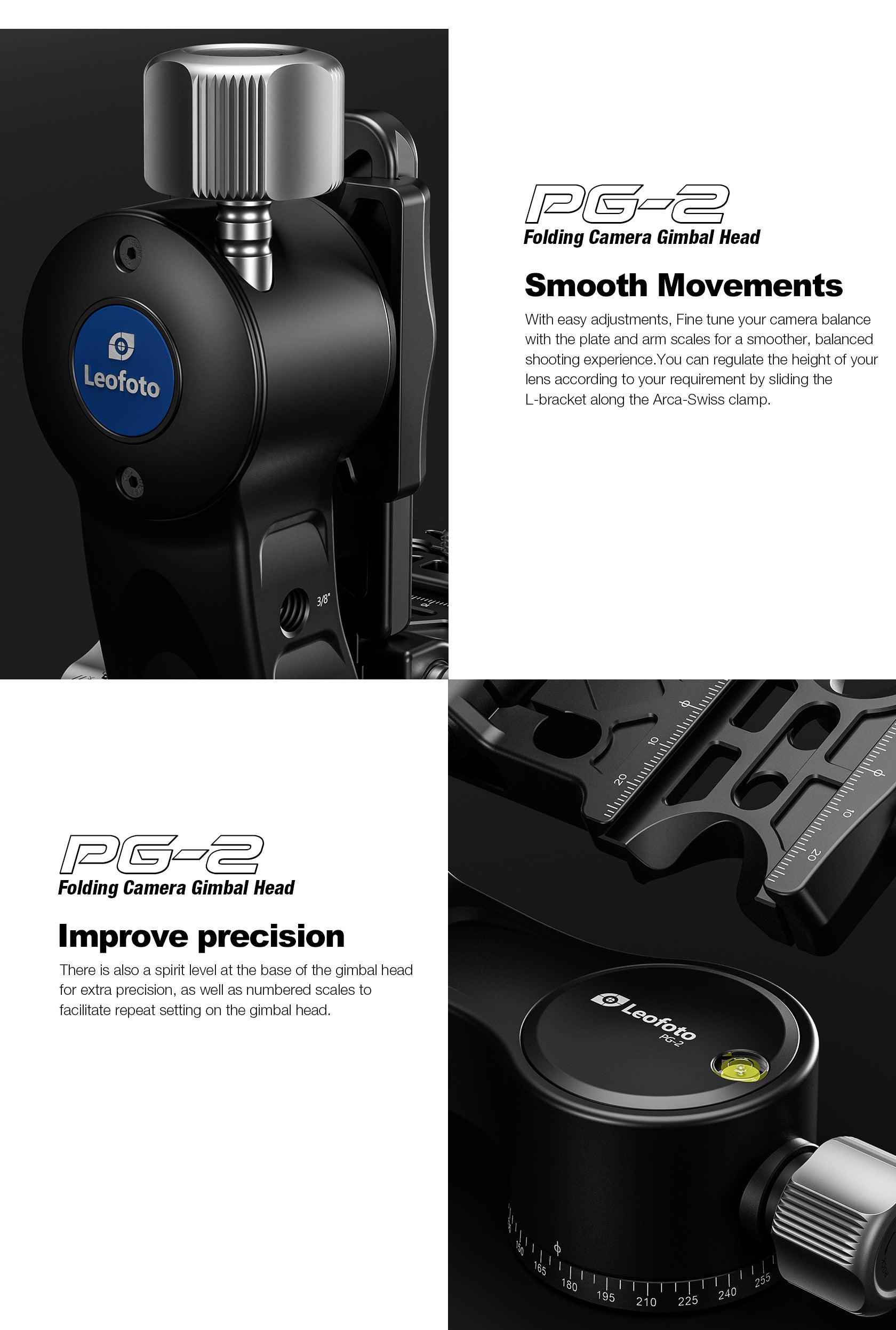 Leofoto PG-2 Folding Gimbal Head