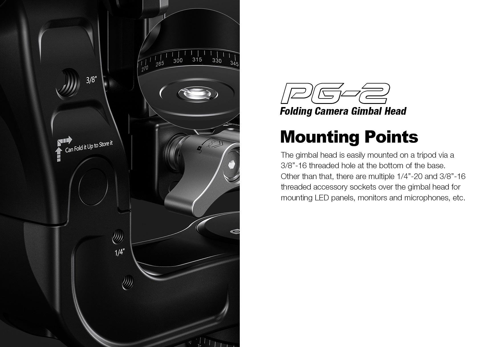 Leofoto PG-2 Folding Gimbal Head