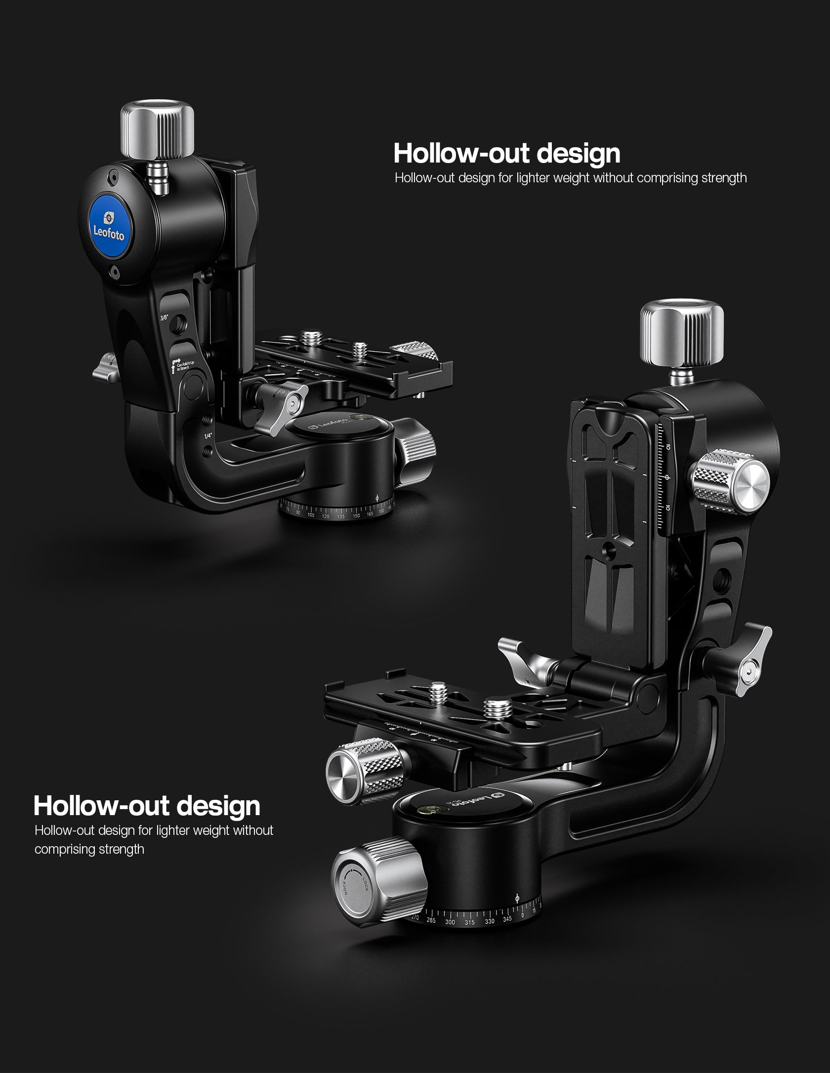 Leofoto PG-2S Compact Mini Folding Gimbal Head