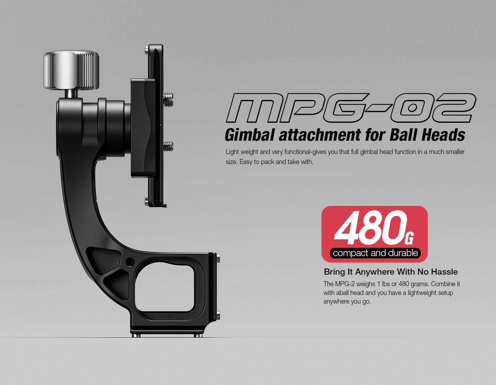 Leofoto MPG-02 (Knob Clamp) / MPG-02L (Lever-Release Clamp) Gimbal Attachment for Heads | Arca Compatible