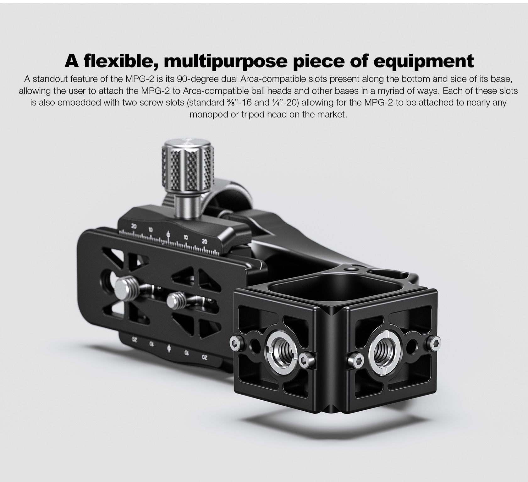 Leofoto MPG-02 (Knob Clamp) / MPG-02L (Lever-Release Clamp) Gimbal Attachment for Heads | Arca Compatible