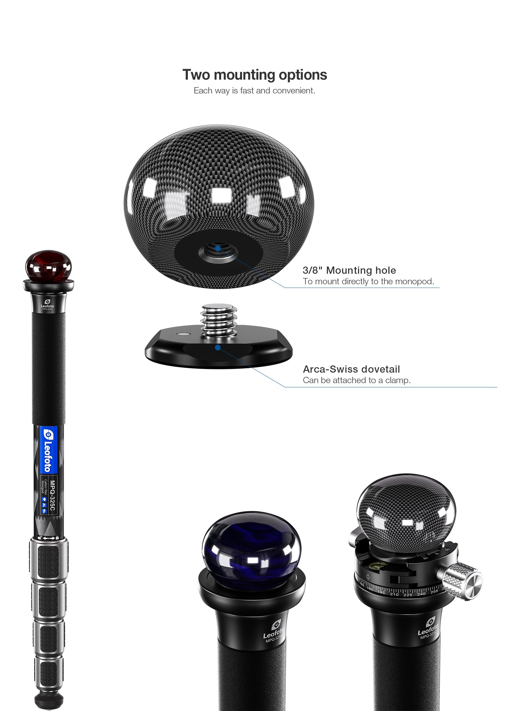 Leofoto CHG-01 Carbon Fiber Knob Handle for Monopods