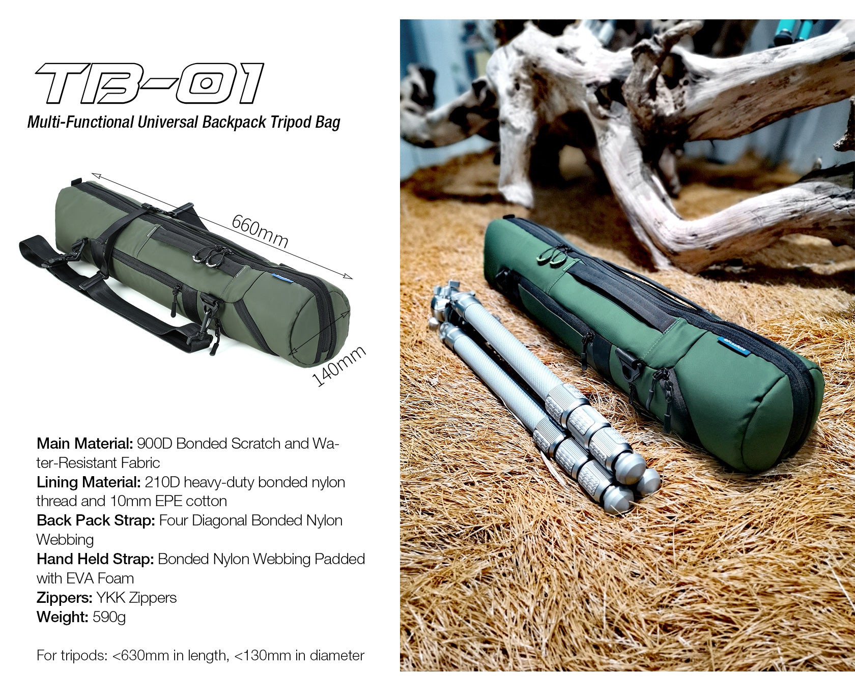 Leofoto TB-01 Tripod Bag | Backpack Straps