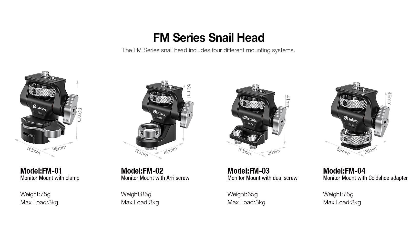 Leofoto FM-02 Swivel and Tilt Monitor Mount | ARRI Compatible