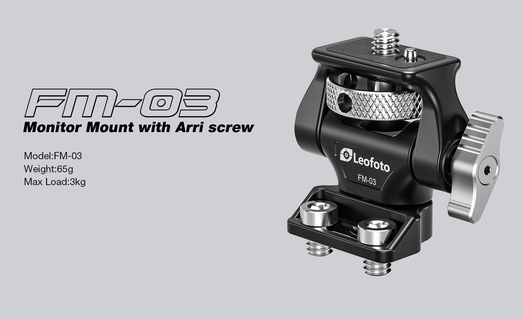 Leofoto FM-03 Swivel and Tilt Monitor Mount | 1/4" Compatible