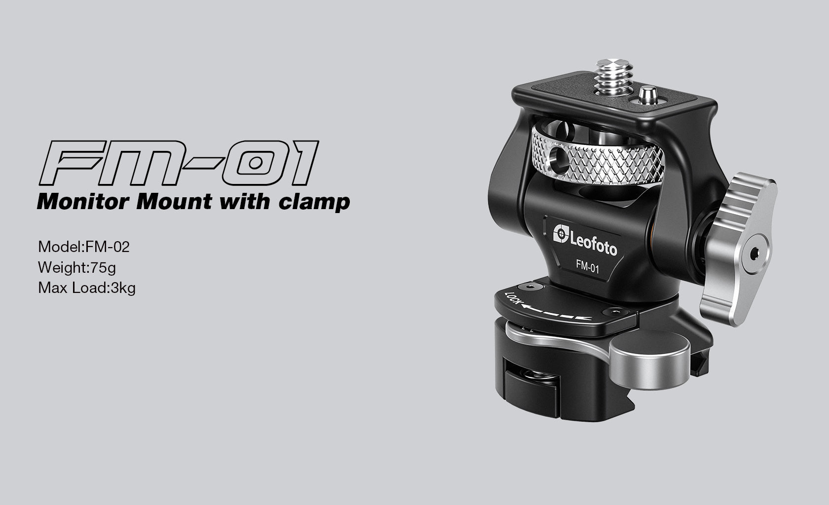 Leofoto FM-01 Swivel & Tilt Monitor Mount with Quick Release Clamp | NATO