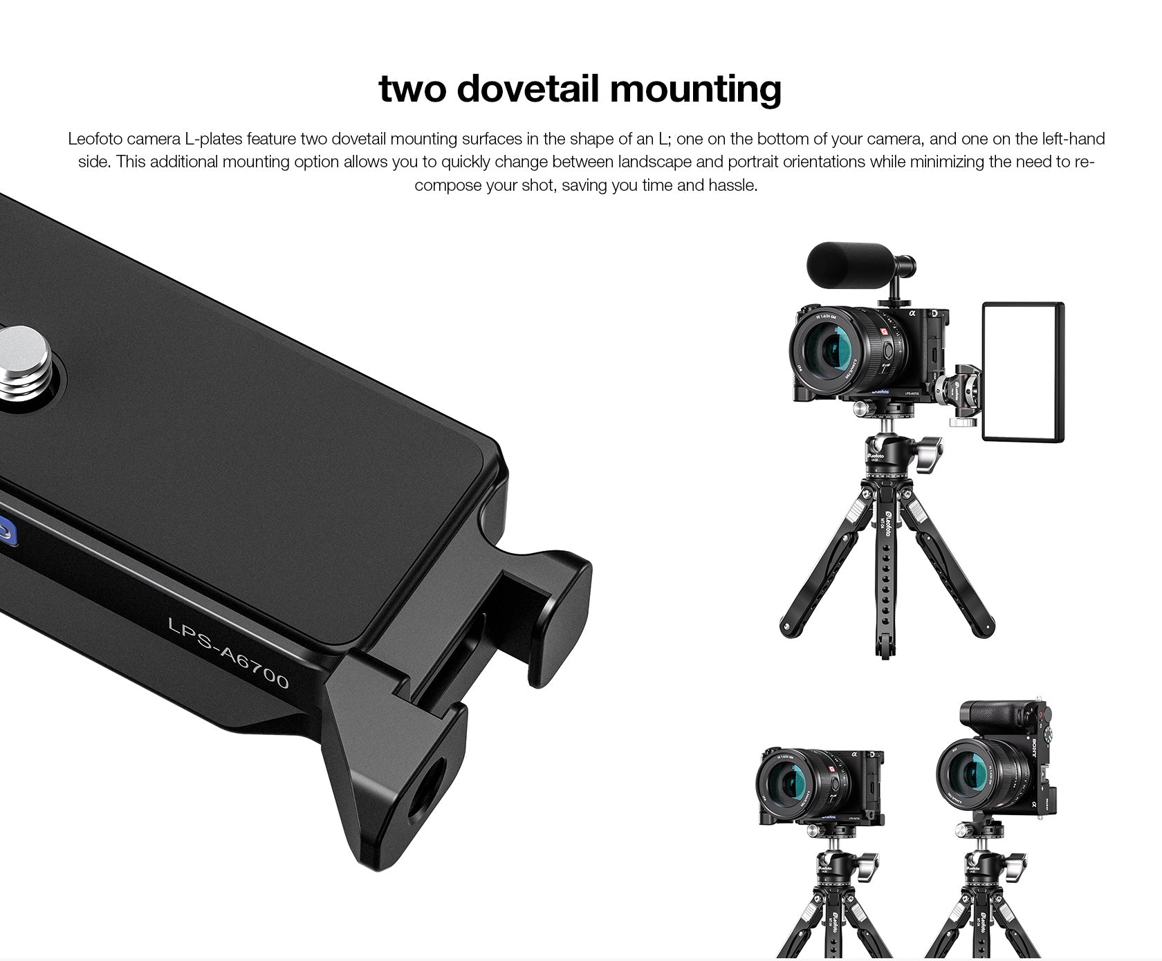 Leofoto LPS-A6700 L Plate for Sony Alpha 6700 | Arca Compatible