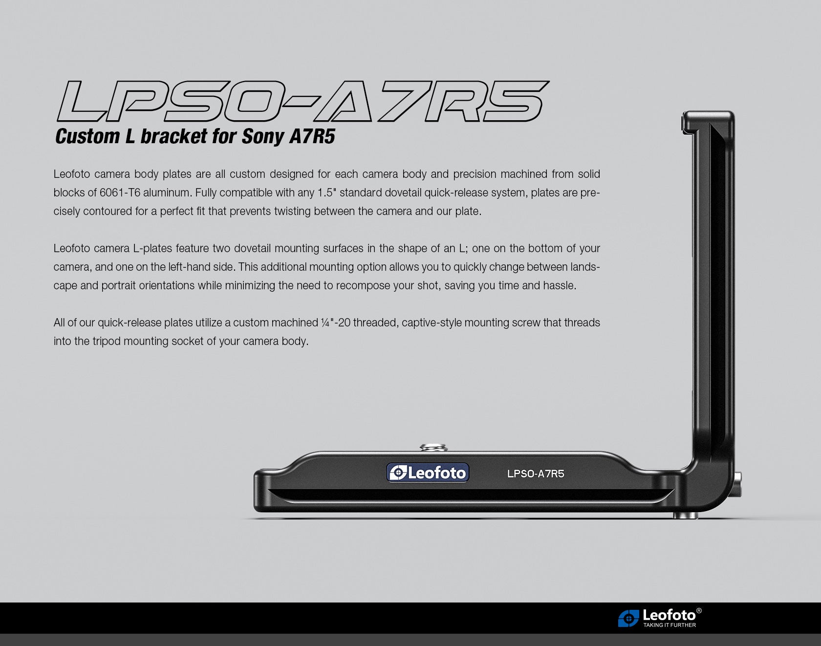 Leofoto LPSO-A7R5 L Plate for Sony A7R5 | Arca Compatible