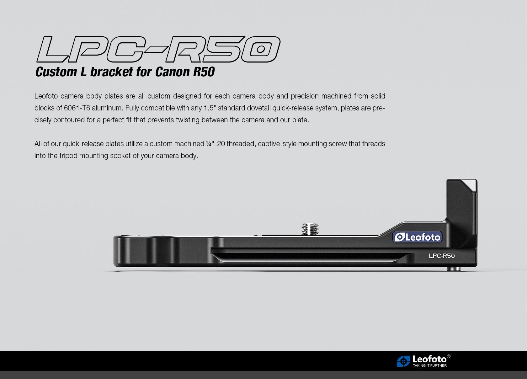 Leofoto LPC-R50 L Plate for Canon EOS R50 Camera | Arca Compatible