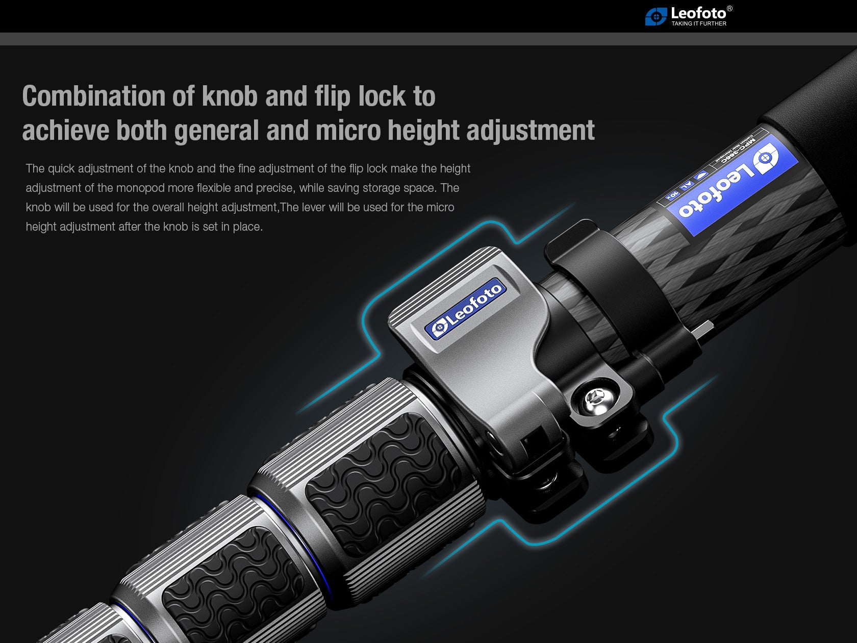 Leofoto MPC Series Upgraded Carbon Fiber Monopod with Case | Water-Resistant and Quick Positioning