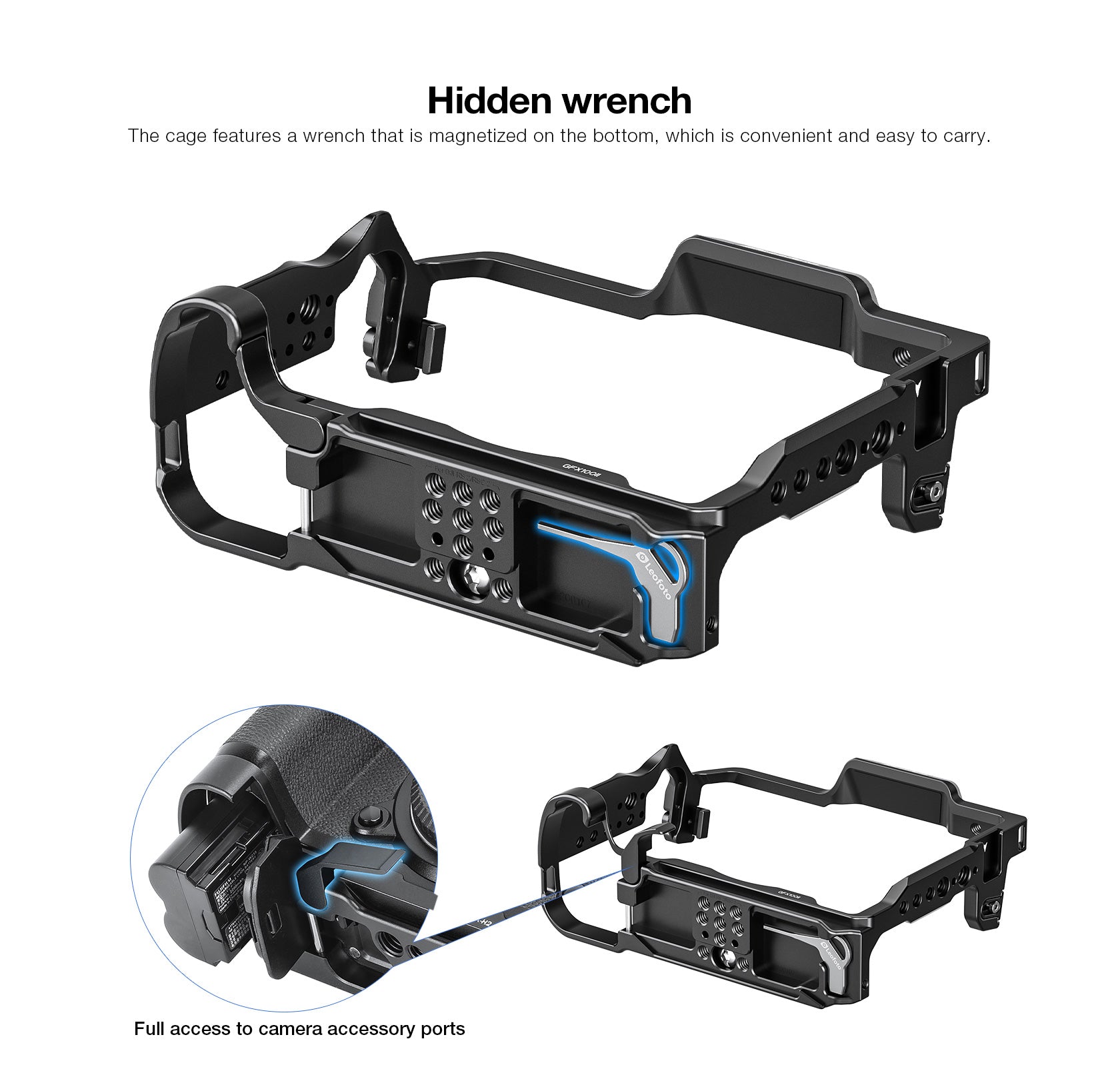 Leofoto GFX100 II Camera Cage for Fujifilm GFX100 II
