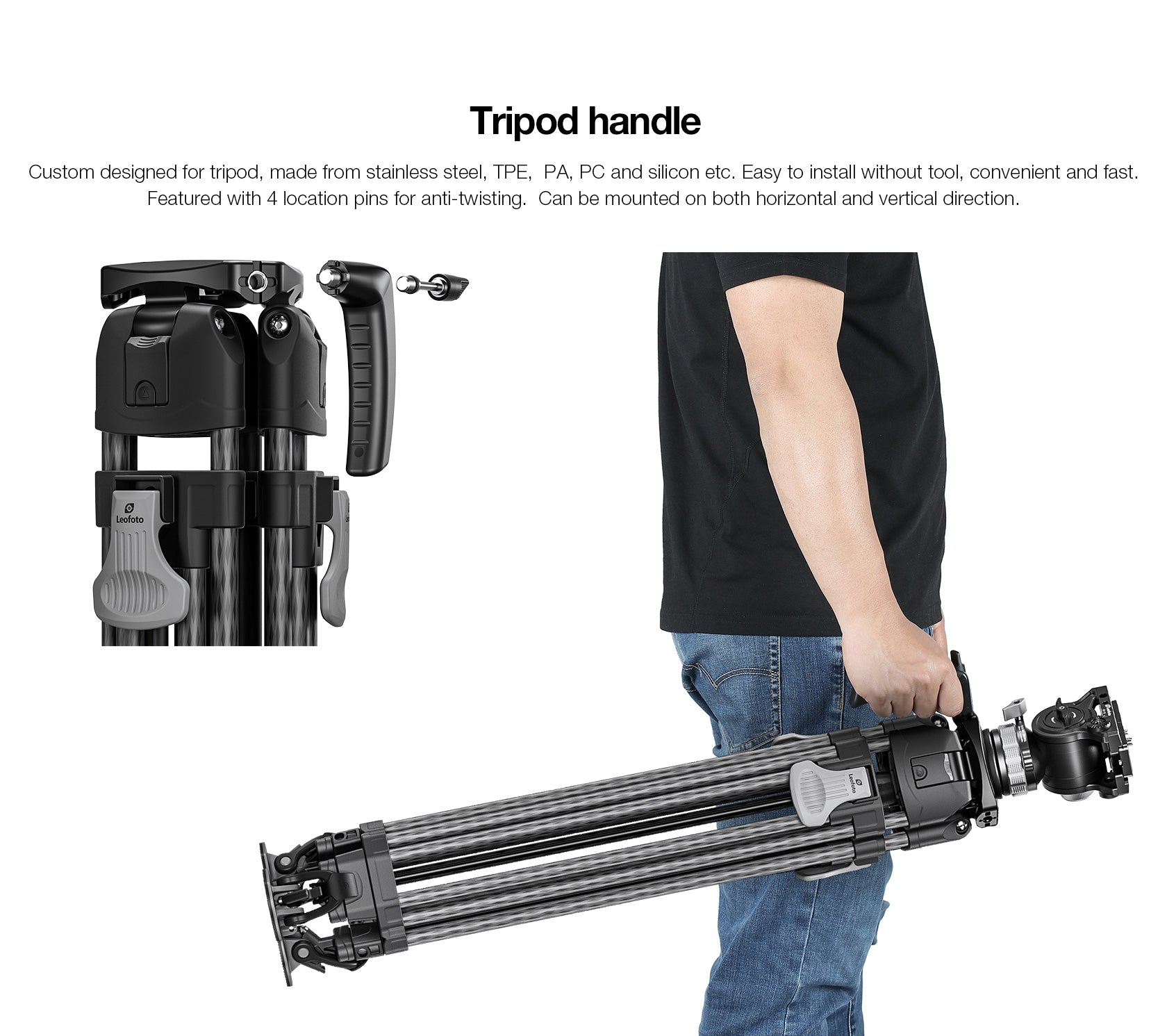 Leofoto LVF-163C+BV-15 Video Tripod and Fluid Head Set