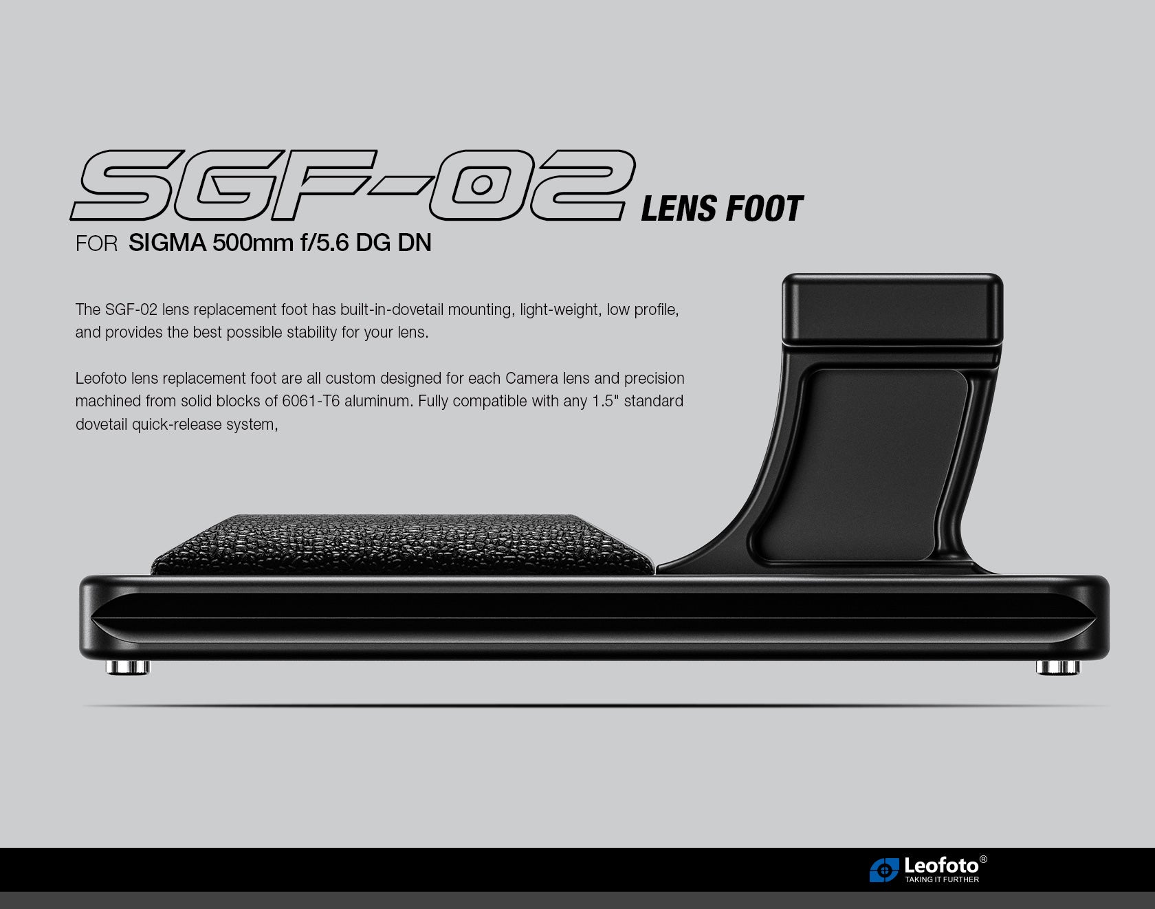 Leofoto SGF-02 Replacement Lens Foot for Sigma 500mm f/5.6 DG DN OS, 70-200mm f/2.8 DG DN OS, and 200mm f/2 DG OS Sports