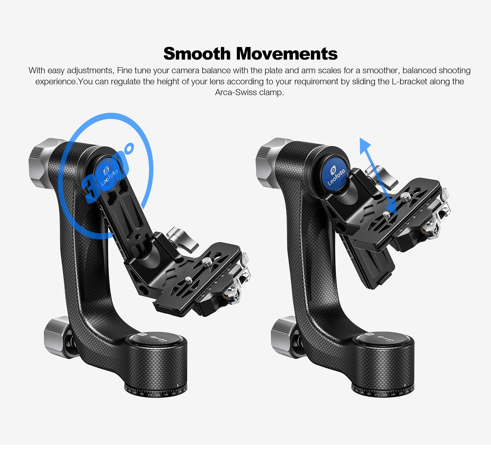 Leofoto PG-3L (Lever-Release Clamp) Carbon Fiber Gimbal Head