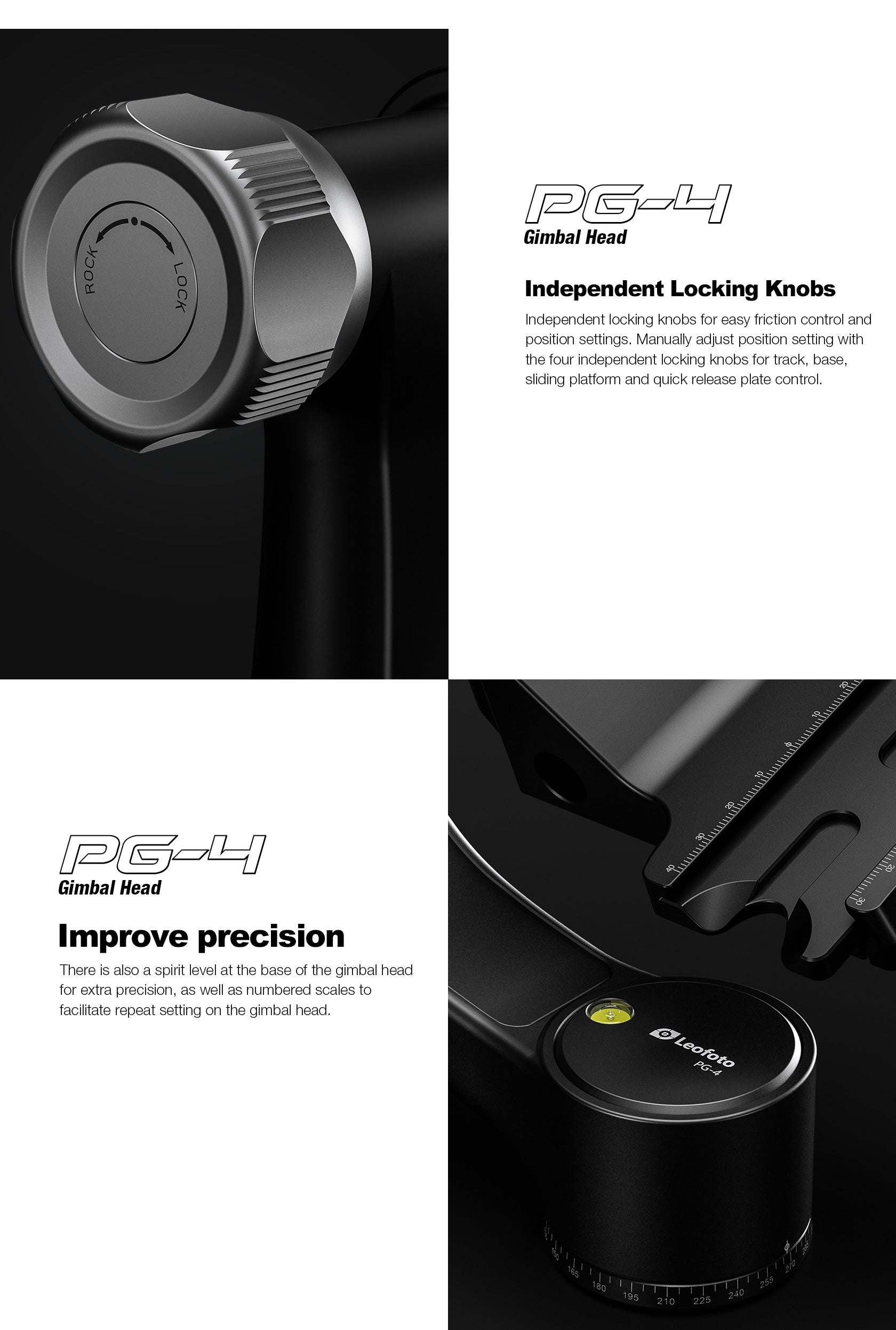 Leofoto PG-4 Heavy-Duty Gimbal Tripod Head