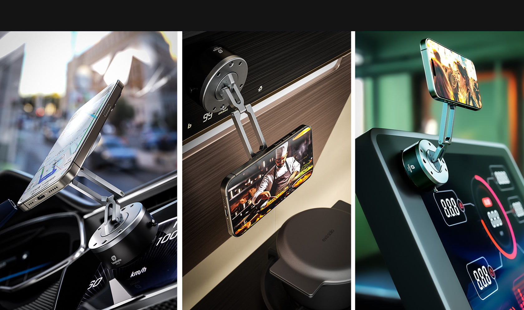 Leofoto PM-04 Magnetic Phone Mount with Electric Suction Cup