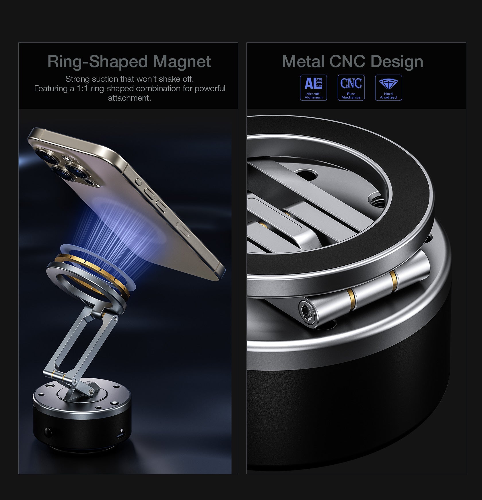 Leofoto PM-04 Magnetic Phone Mount with Electric Suction Cup